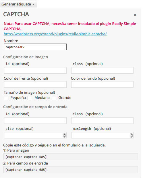 Contact Form 7, CAPTCHA
