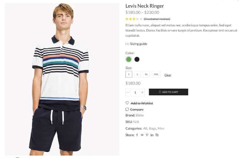 Producto variable en tienda woocommerce - wordpress