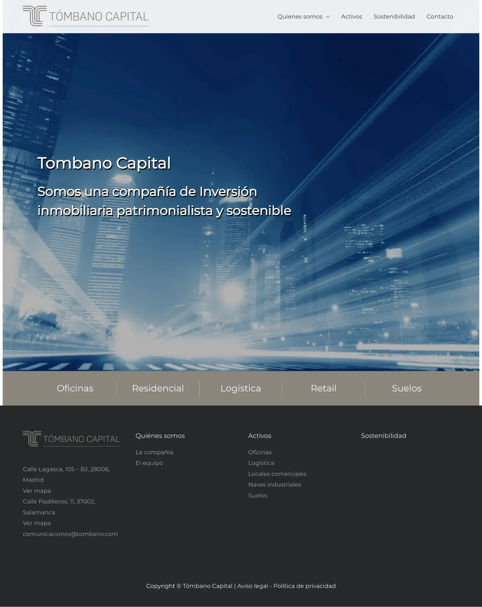 Vista de Tómbano Capital