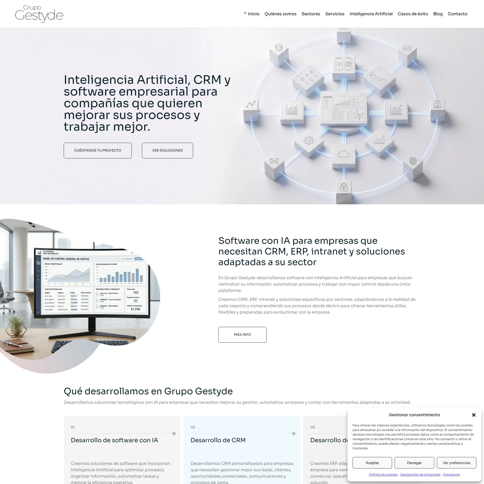 Vista de Grupo Gestyde | Software con IA, CRM y ERP para empresas